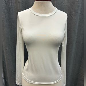 NWOT White polyester and cotton workout top size S